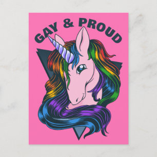 Carte Postale Licorne Gay Texte Personnalisé