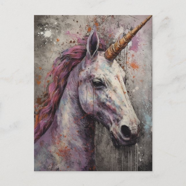 Carte Postale Licorne jolie (Devant)