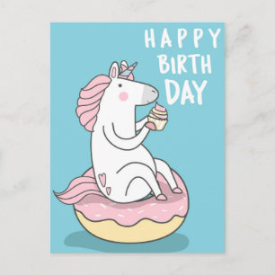 Carte Postale Licorne Joyeux Anniversaire