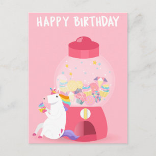 Carte Postale Licorne Joyeux Anniversaire