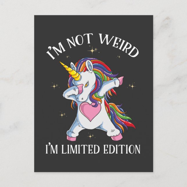 Carte Postale Licorne Mignonne Enfant Édition Limitée Fille (Devant)