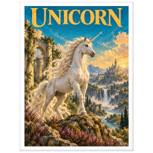 Carte Postale Licorne, Monstre de Fantasy Gothique