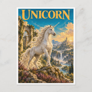 Carte Postale Licorne, Monstre de Fantasy Gothique