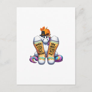 Carte Postale Licorne portant des chaussettes Hommes Femmes Enfa