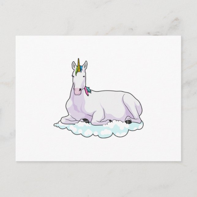 Carte Postale Licorne sur nuage (Devant)