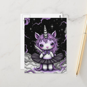 Carte Postale Licorne Violette Fantastique Adorable Tutu Avec Co