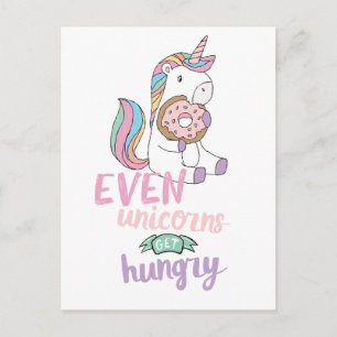 Carte Postale Licornes Affamées Licorne Colorée Art Mignon
