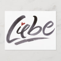 Liebe Love Heart Calligraphie Allemand Lettres