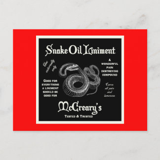 Carte postale Lien à l'huile de serpent