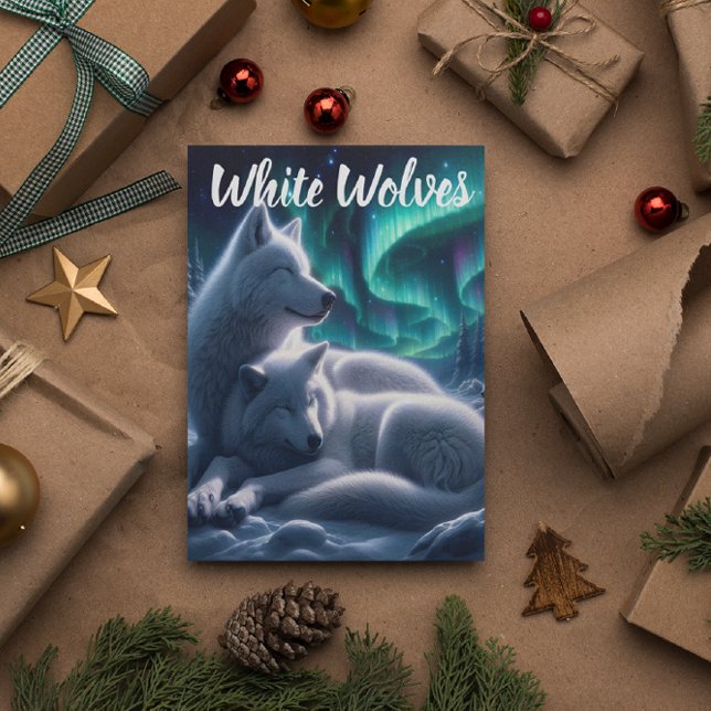 Carte Postale Lien éthéré Loups blancs au repos (Créateur téléchargé)