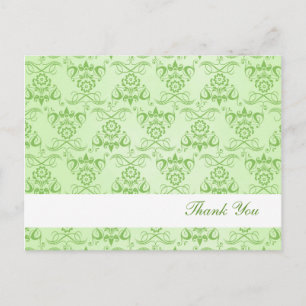 Carte Postale Lierre Vert Damassé Français "Merci"