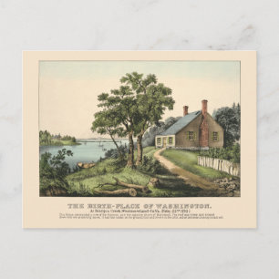 Carte Postale Lieu de naissance vintage de George Washington en