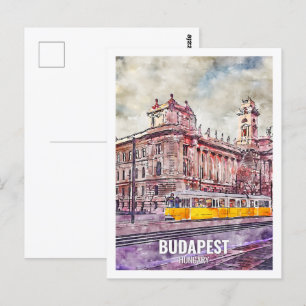 Carte Postale Lieu de voyage Budapest Hongrie Aquarelle