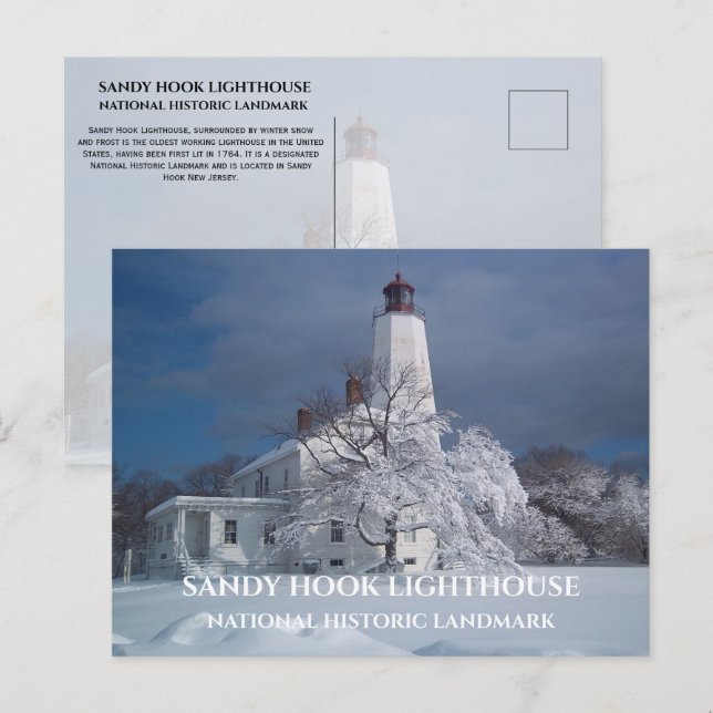 Carte Postale Lieu historique national du phare de Sandy Hook (Devant / Derrière)