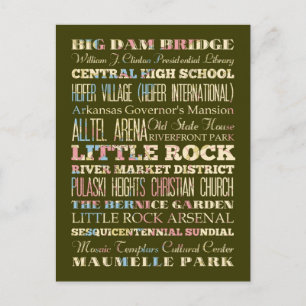 Carte Postale Lieux célèbres de Little Rock, Arkansas.