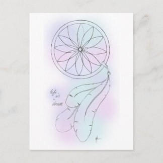 Carte Postale 'Life Is A Dream' Pastel Dreamcatcher Postcard