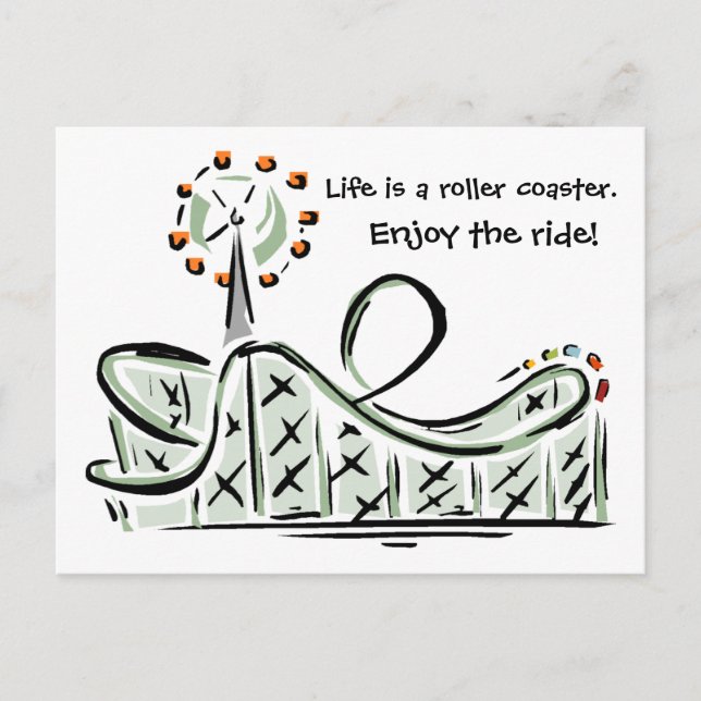 Carte Postale Life Is A Roller Coaster. Enjoy the Ride! Postcard (Devant)