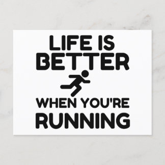 Carte Postale Life Is Better Running