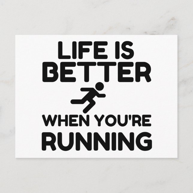 Carte Postale Life Is Better Running (Devant)