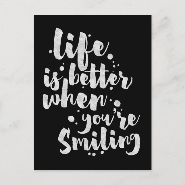Carte Postale Life Is Better When Smiling - Inspirational Card (Devant)