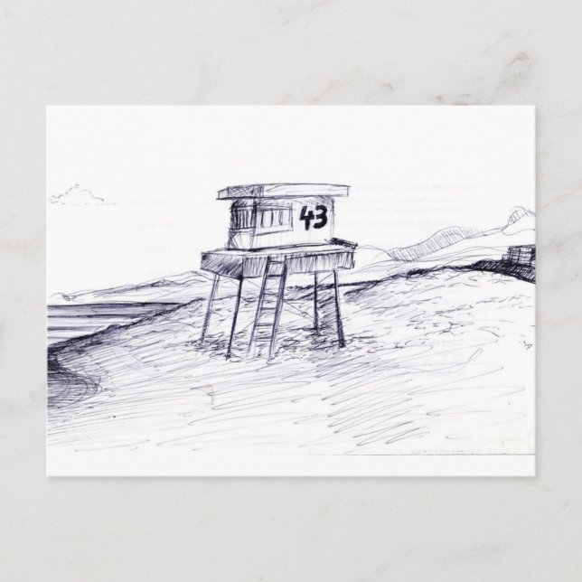 Carte Postale Lifeguard Tower Postcard (Devant)
