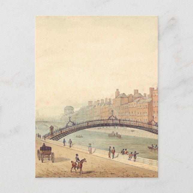 Carte Postale Liffey Bridge à Dublin par Samuel Frederick Brocas (Devant)