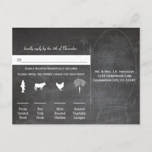 Carte Postale Light Aqua Blue Mason Jar Chalkboard Mariage