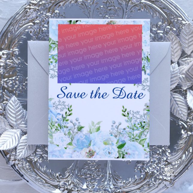 Carte Postale Light blue floral (Créateur téléchargé)