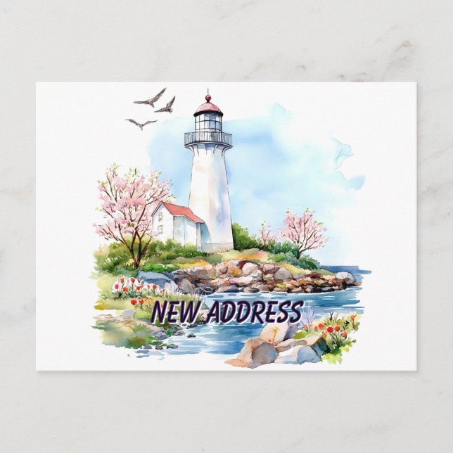 Carte Postale Light House  We Moved New Home Moving New Root (Devant)