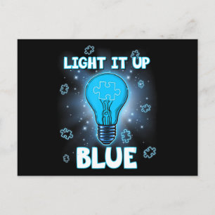 Carte Postale Light It Up Blue Autism Shirt I Wear Blue For Awar