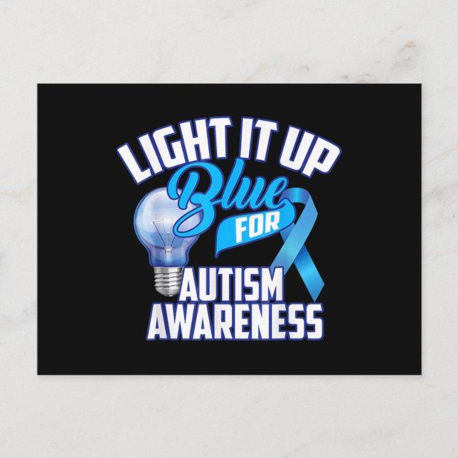 Carte Postale Light It Up Blue For Autism Awareness Gifts Blue R (Devant)