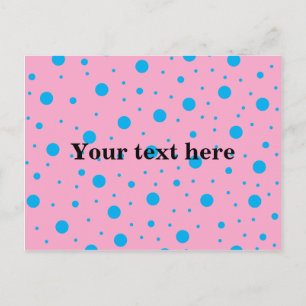 Carte Postale Light pink sky blue tiny and big polka dots