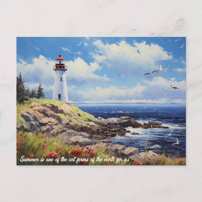 Carte Postale Lighthouse Beach Et Bird (Devant)