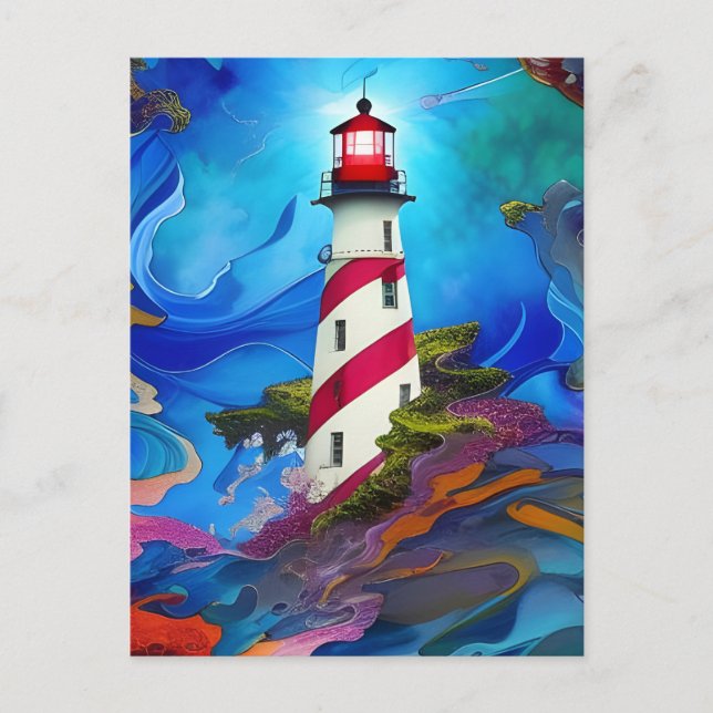 Carte postale Lighthouse ina Storm (Devant)