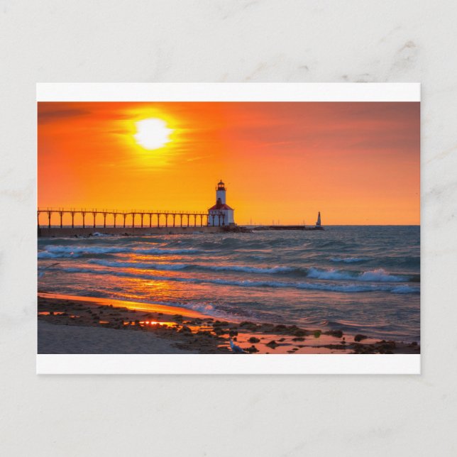 Carte Postale Lighthouse Sunset (Devant)
