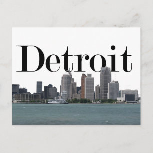 Carte Postale Ligne aérienne de Detroit MI avec Detroit dans le