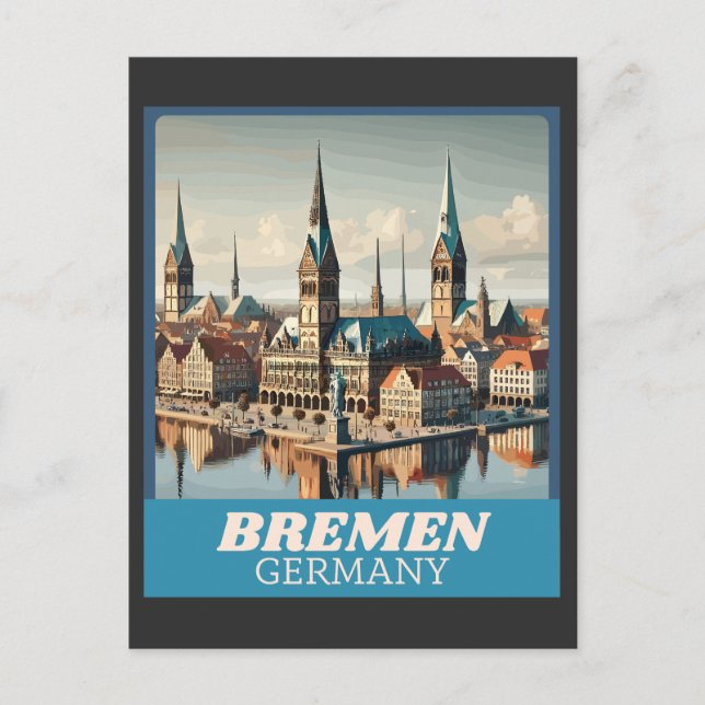 Carte Postale Ligne aérienne Retro Bremen (Devant)