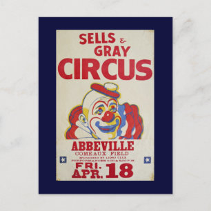 Carte Postale ligne cirque - Ventes et cirque gris -