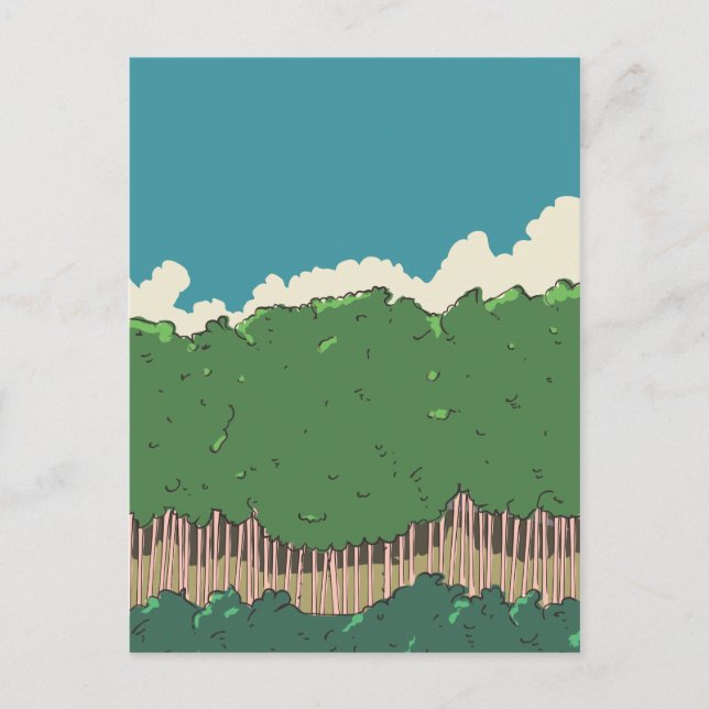 Carte Postale Ligne d'arbres (Devant)