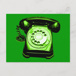 Carte Postale Ligne d'assistance téléphonique en vert