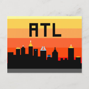 Carte Postale Ligne d'Atlanta 8 bits ATL
