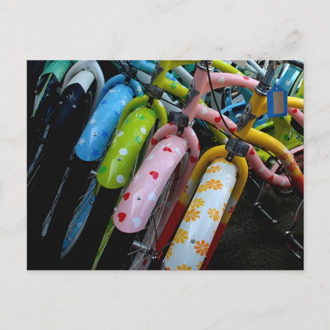 Carte Postale Ligne de bicyclettes (Devant)