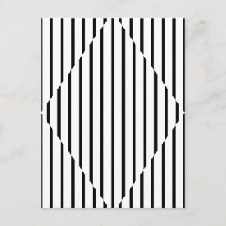 Carte Postale Ligne de diamant d'illusion optique Noir Blanc