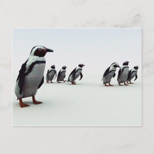 Carte Postale Ligne de pingouin