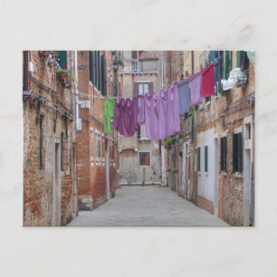 Carte Postale Ligne De Vêtements À Venise Italie