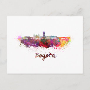 Carte Postale Ligne d'horizon Bogota v2 en aquarelle