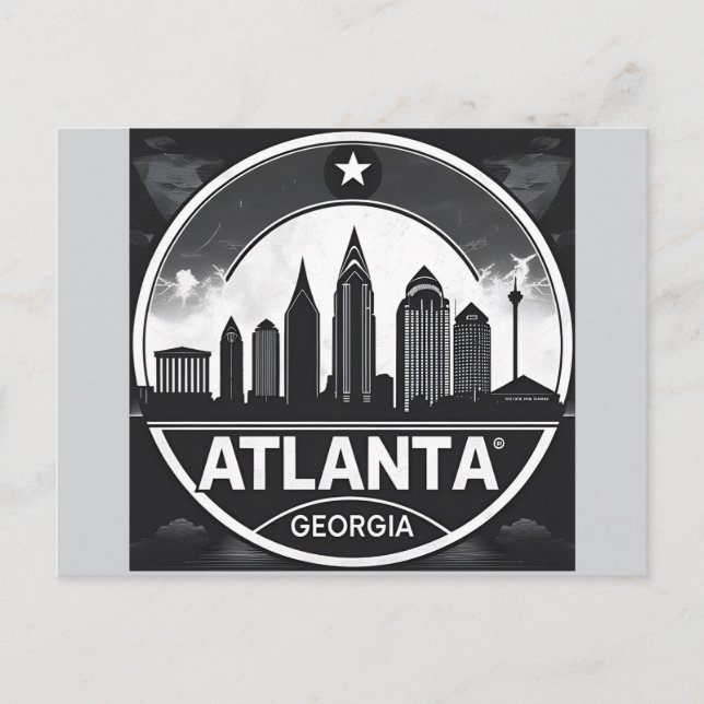 Carte Postale Ligne d'horizon d'Atlanta Géorgie (Devant)