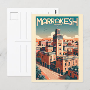 Carte Postale Ligne d'horizon de la vieille ville de Marrakech a