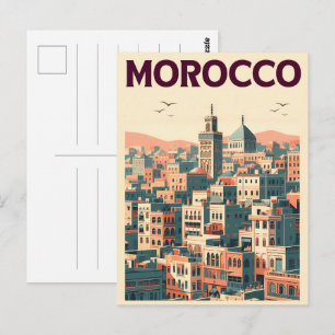 Carte Postale Ligne d'horizon de la vieille ville de Marrakech a