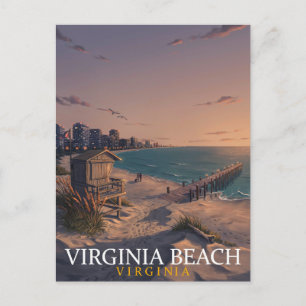 Carte Postale Ligne d'horizon de Virginia Beach face à l'océan A